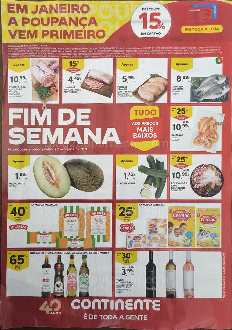 Antevisão Folheto CONTINENTE Promoções Fim de Semana - 2 a 5 janeiro