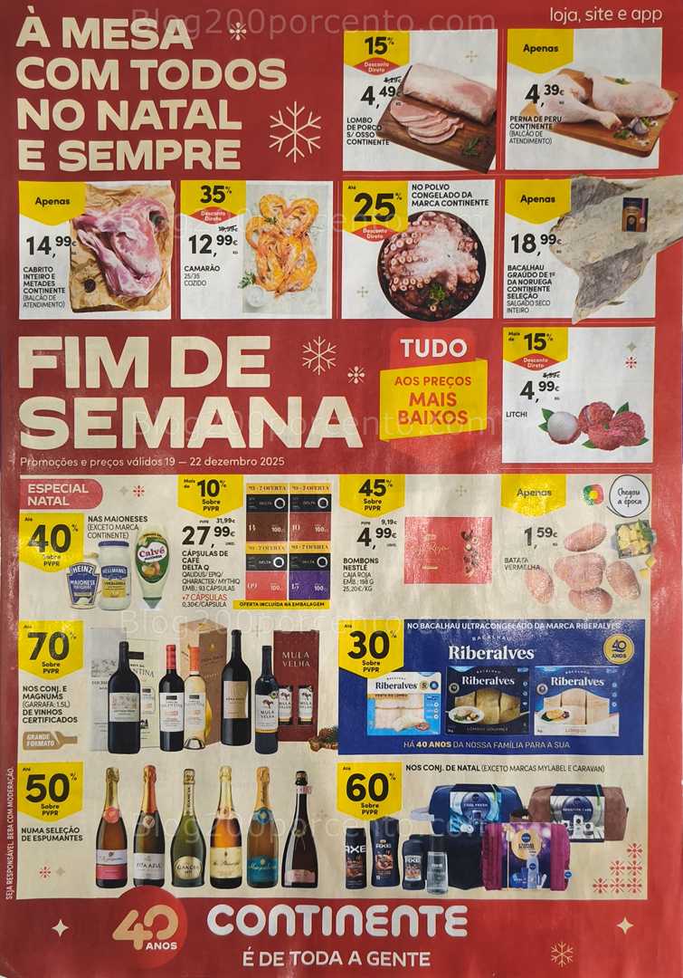 Antevisão Folheto CONTINENTE Promoções Fim de Semana - 19 a 22 dezembro