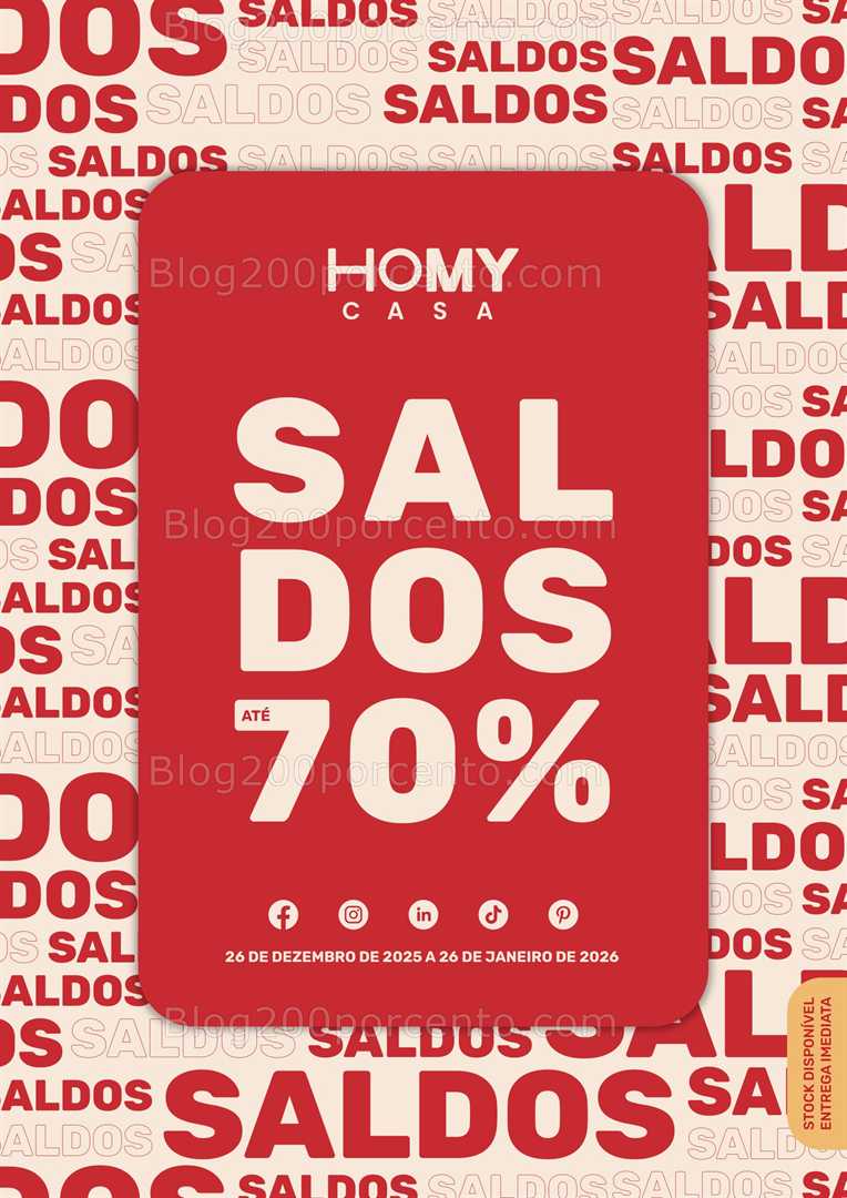 Antevis o Folheto HOMY CASA Saldos Promo es 26 Dezembro A 26 Janeiro 