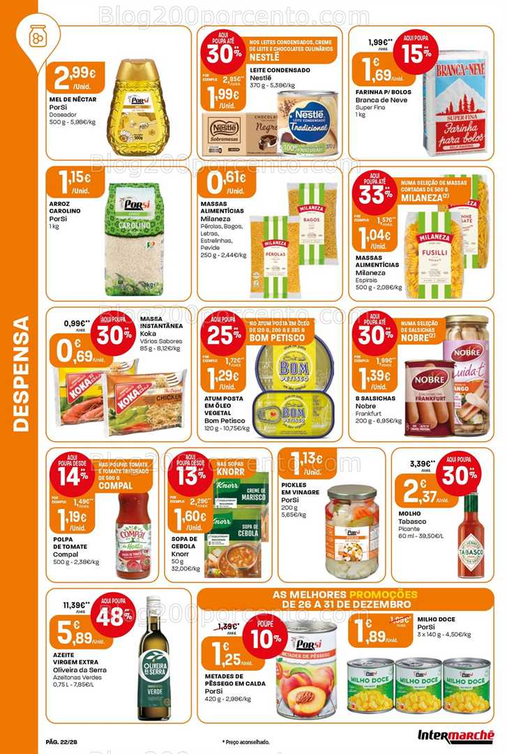Antevisão Folheto INTERMARCHÉ Contact Promoções 26 a 31 dezembro