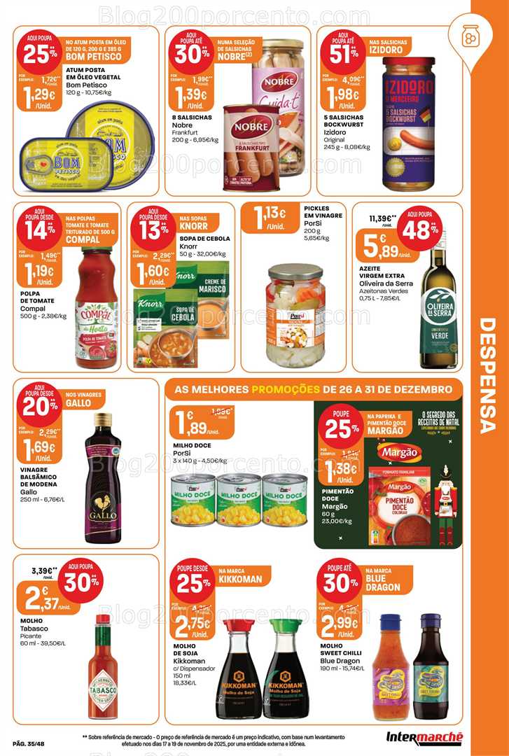 Antevisão Folheto INTERMARCHÉ Super Promoções de 26 a 31 dezembro