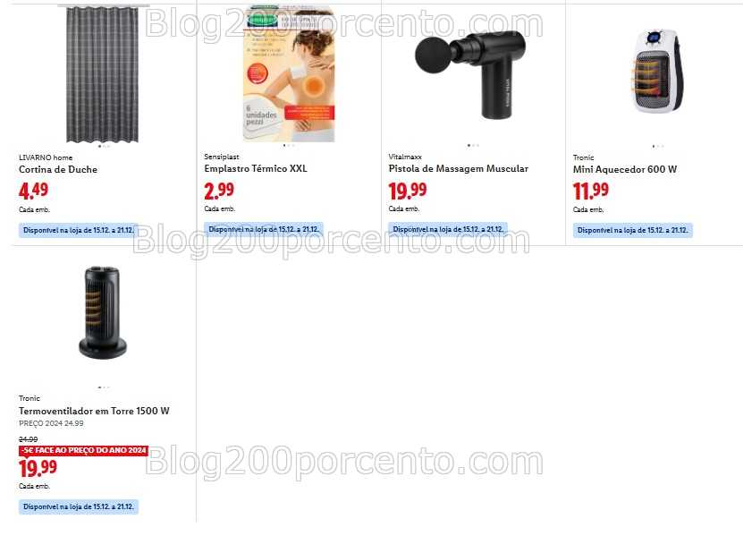 Antevisão Folheto LIDL Bazar Promoções de 15 a 25 dezembro