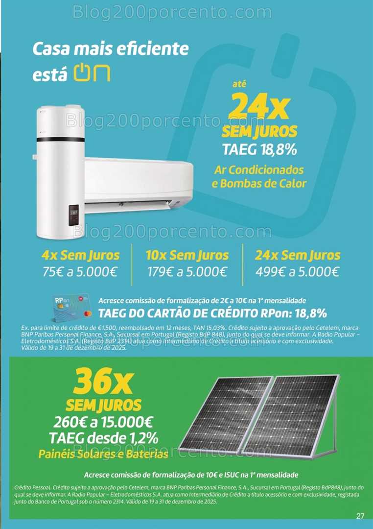Antevisão Folheto RADIO POPULAR Aquecimento Promoções de 19 dezembro a 31 janeiro