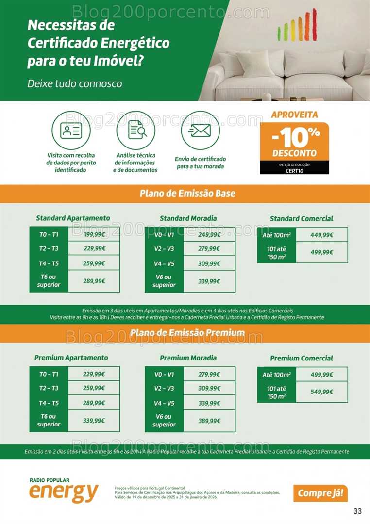 Antevisão Folheto RADIO POPULAR Aquecimento Promoções de 19 dezembro a 31 janeiro