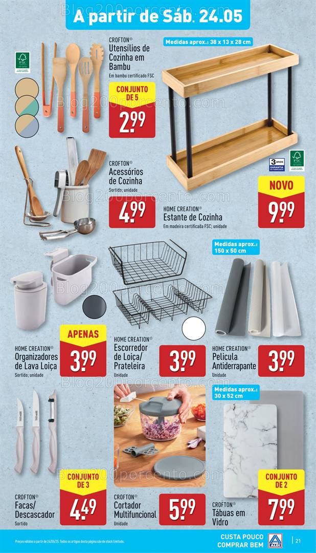 Antevisão Folheto ALDI Promoções de 21 a 27 maio bazar