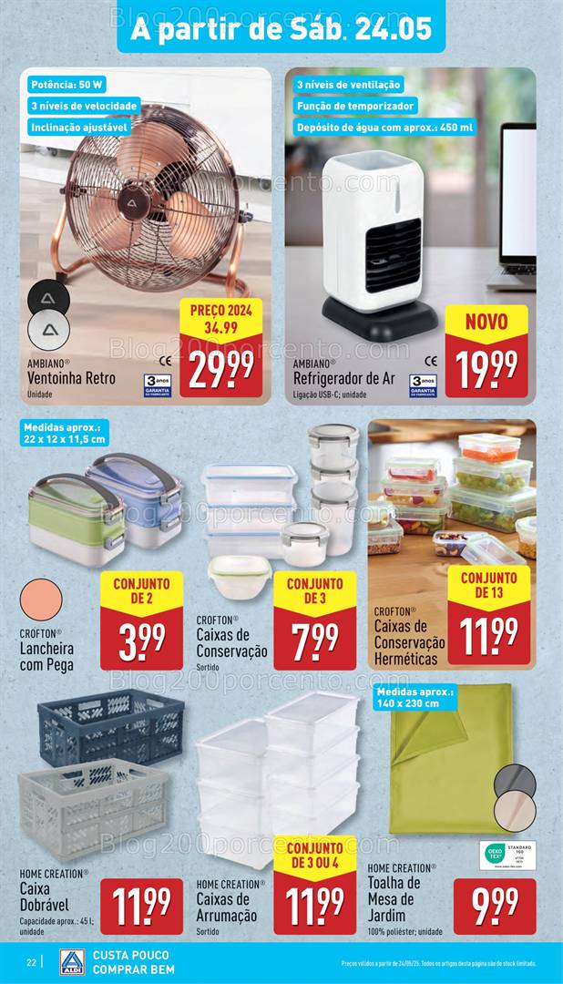 Antevisão Folheto ALDI Promoções de 21 a 27 maio bazar