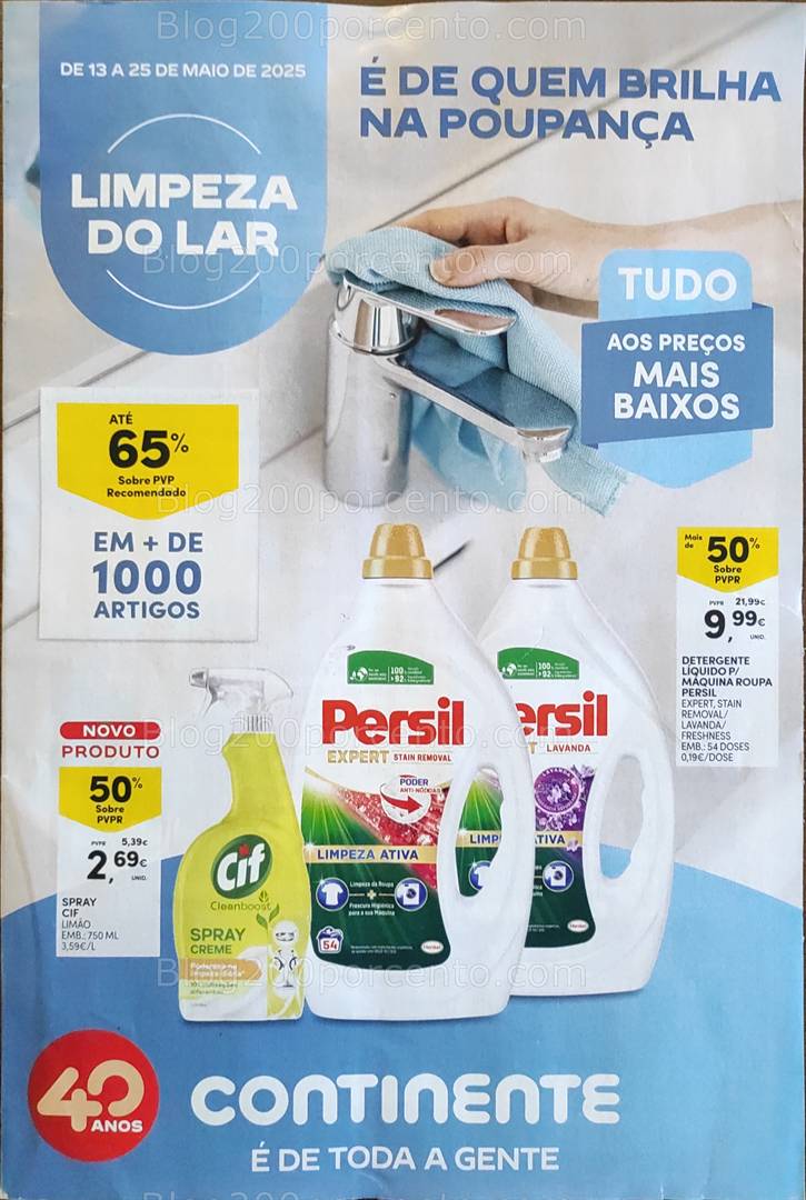 Antevisão Folheto CONTINENTE Limpeza Promoções de 13 a 25 maio all