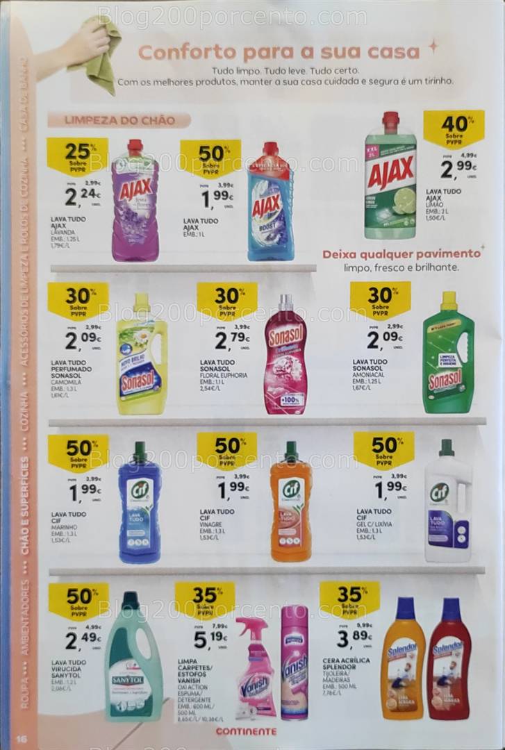 Antevisão Folheto CONTINENTE Limpeza Promoções de 13 a 25 maio all
