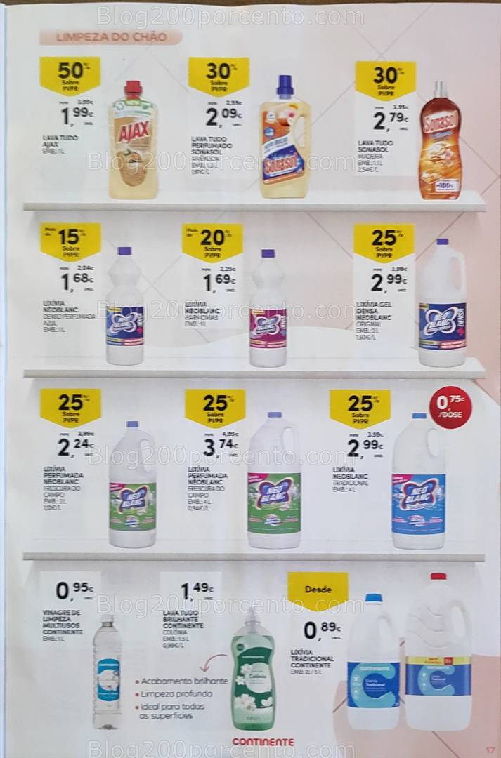 Antevisão Folheto CONTINENTE Limpeza Promoções de 13 a 25 maio all