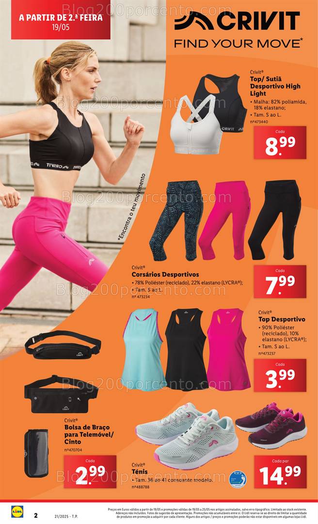 Antevisão Folheto LIDL Desporto Promoções de 19 a 25 maio desporto