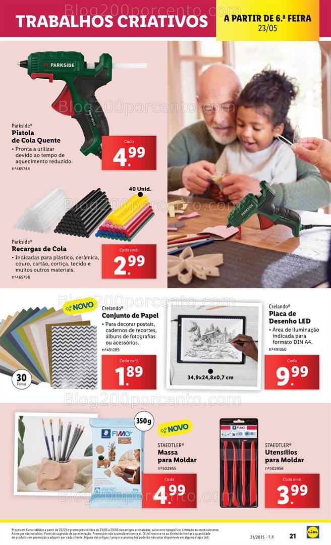 Antevisão Folheto LIDL Trabalhos Criativos Promoções de 23 a 29 maio trabalhos criativos