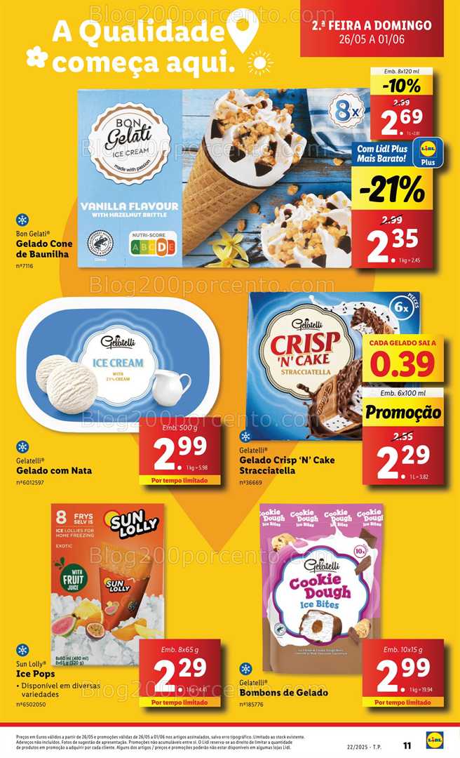 Antevisão Folheto LIDL Promoções de 26 maio a 1 junho - Edição Digital gelados