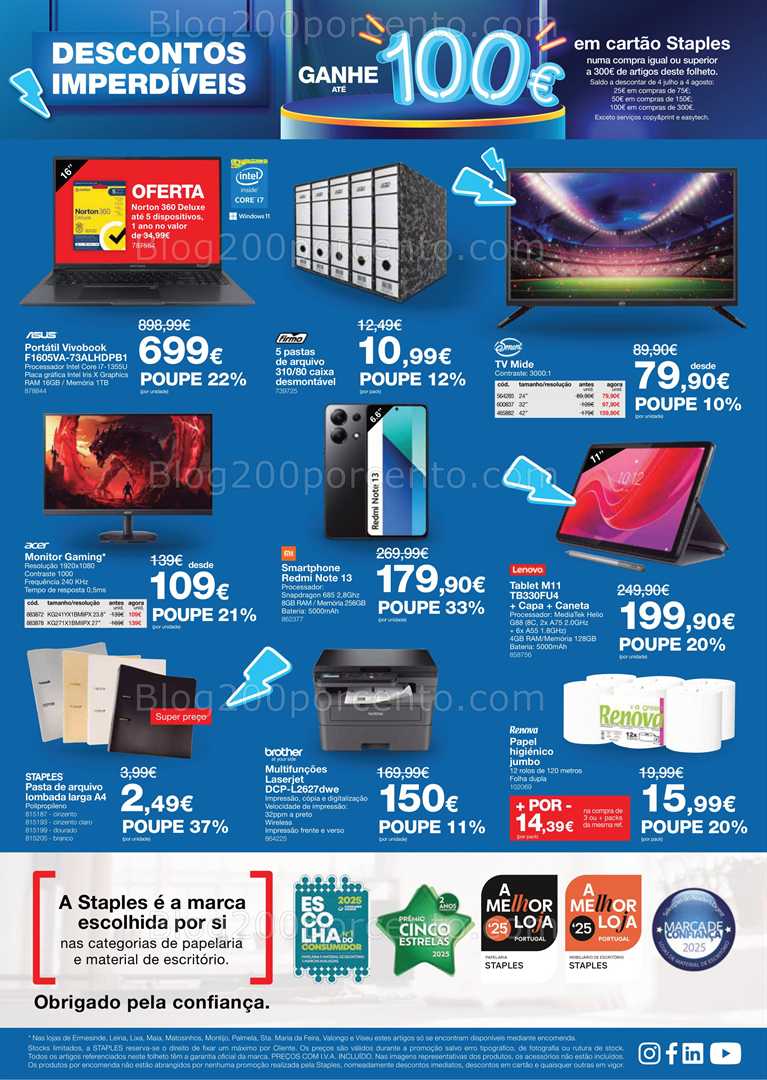 Antevisão Folheto STAPLES Promoções de 5 a 26 junho