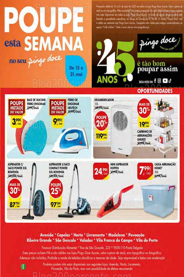 Antevisão Folheto PINGO DOCE Bazar Açores Promoções de 15 a 21 maio bazar casa