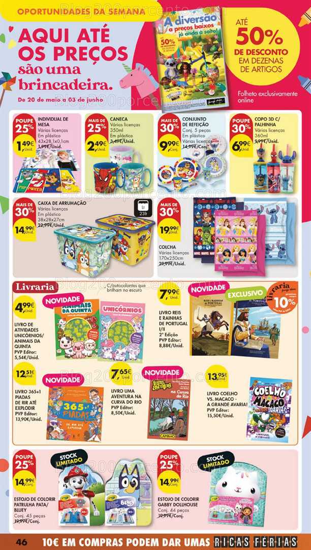 Antevisão Folheto PINGO DOCE Lojas Grandes Promoções de 20 a 26 maio bazar