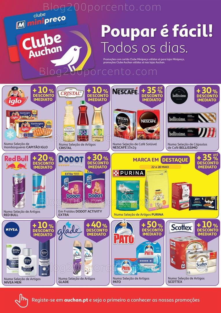 Antevisão Folheto AUCHAN - MINIPREÇO Promoções de 22 a 28 maio all