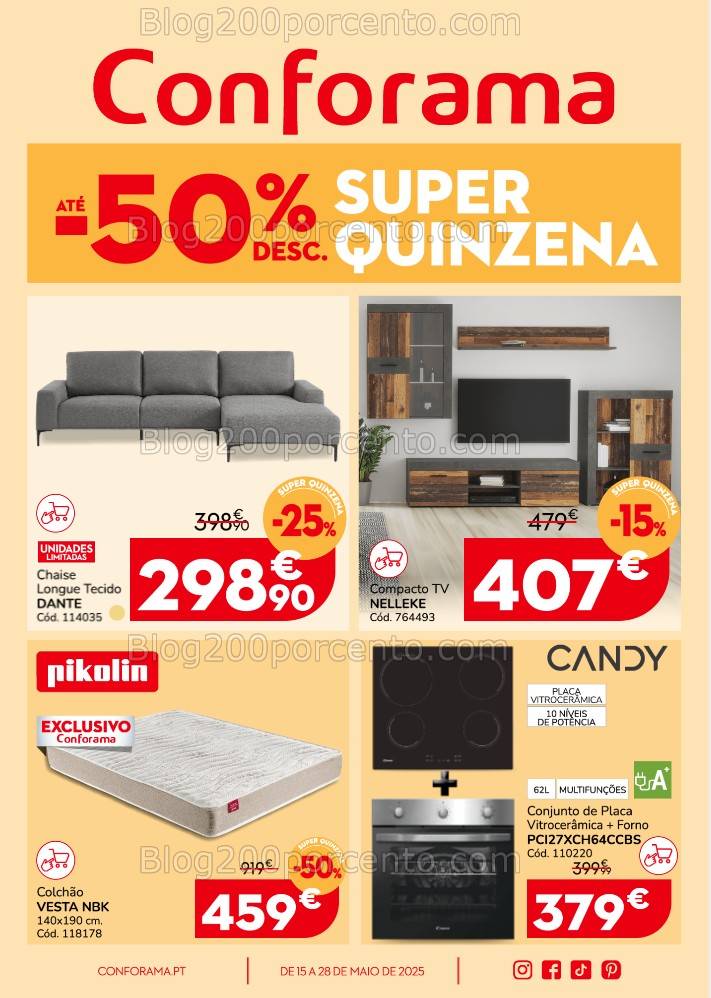 Antevisão Folheto CONFORAMA Promoções de 15 a 28 maio all