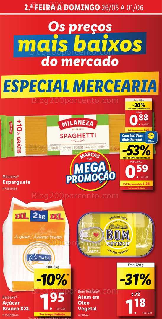 Antevisão Folheto LIDL Especial Mercearia Promoções de 26 maio a 1 junho all