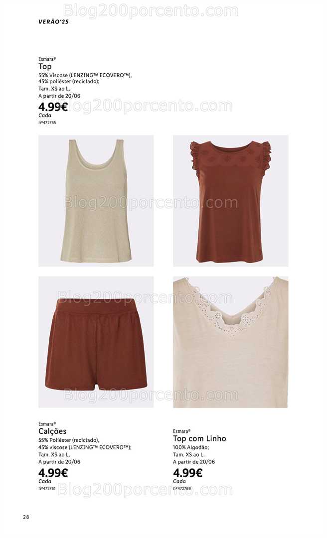 Antevisão Folheto LIDL Esmara Verão all