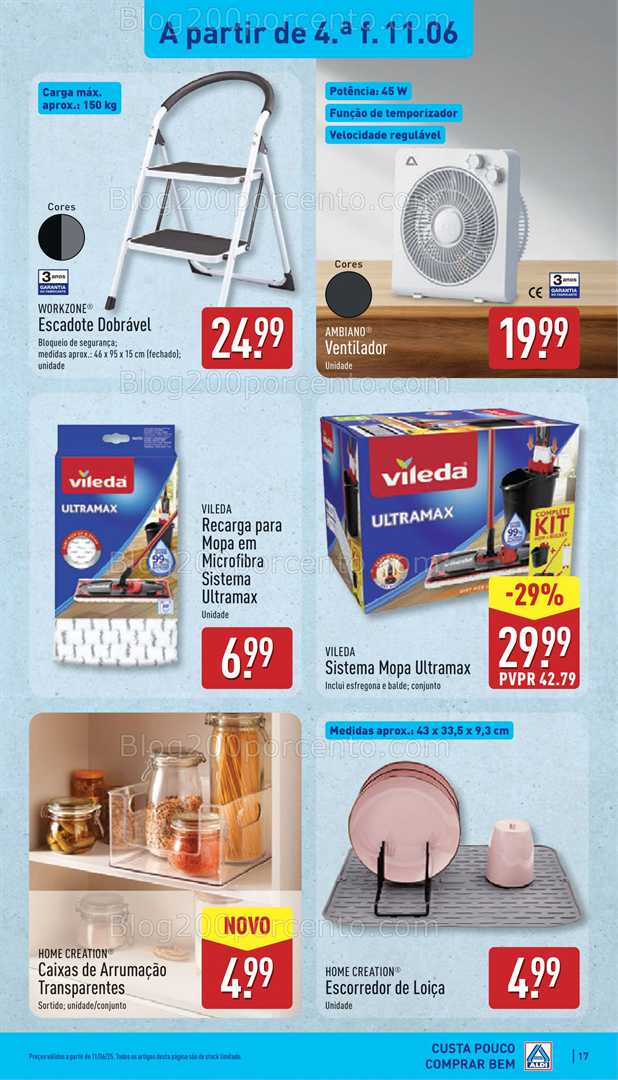 Antevisão Folheto ALDI Bazar Promoções de 11 a 15 junho bazar 11