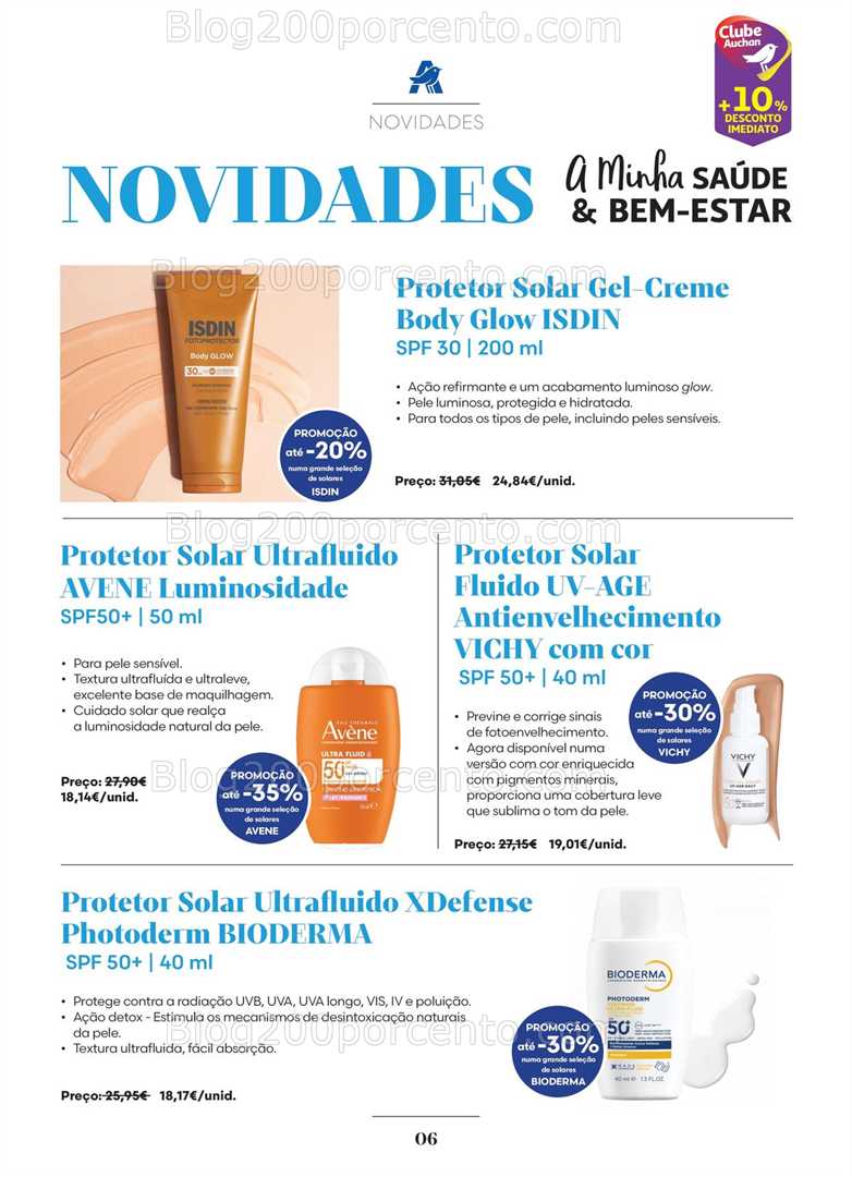 Antevisão Folheto AUCHAN Saúde e Bem-Estar Verão Promoções de 2 junho a 1 julho