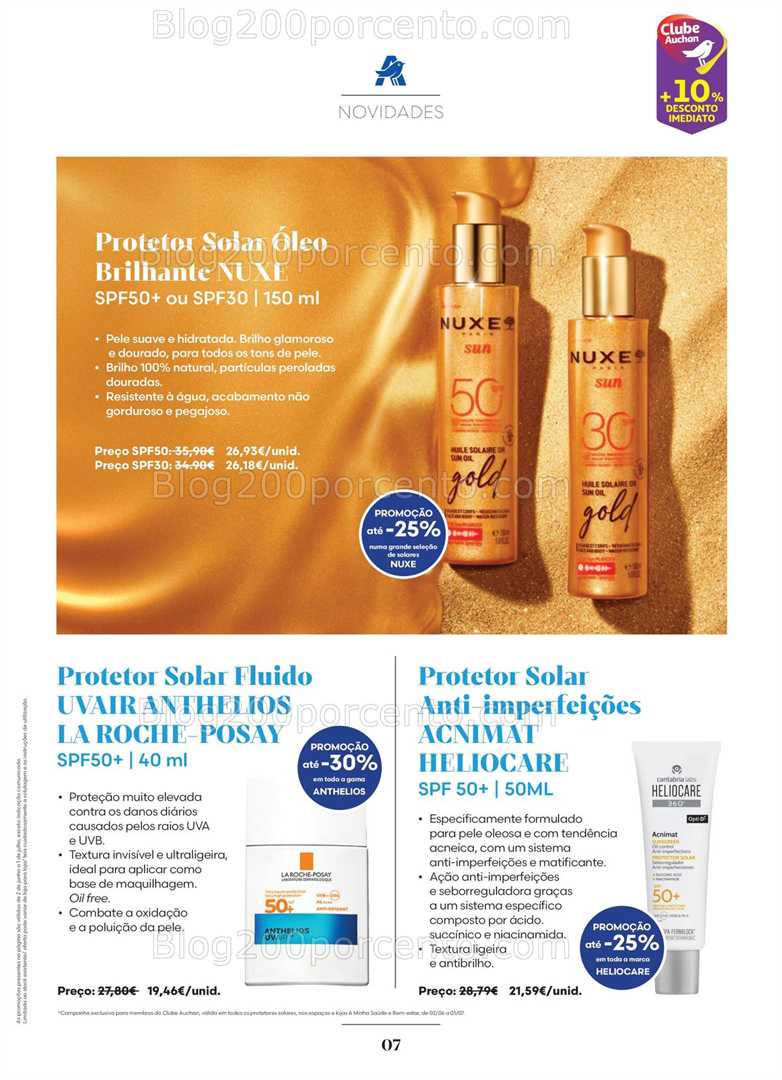 Antevisão Folheto AUCHAN Saúde e Bem-Estar Verão Promoções de 2 junho a 1 julho