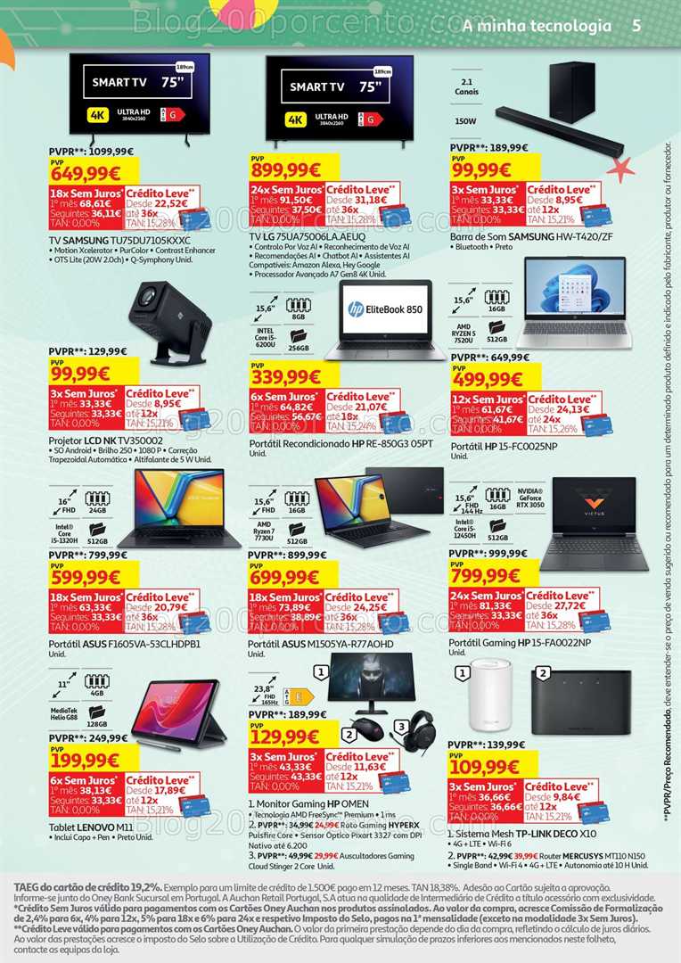 Antevisão Folheto AUCHAN Tecnologia Promoções de 2 a 17 junho