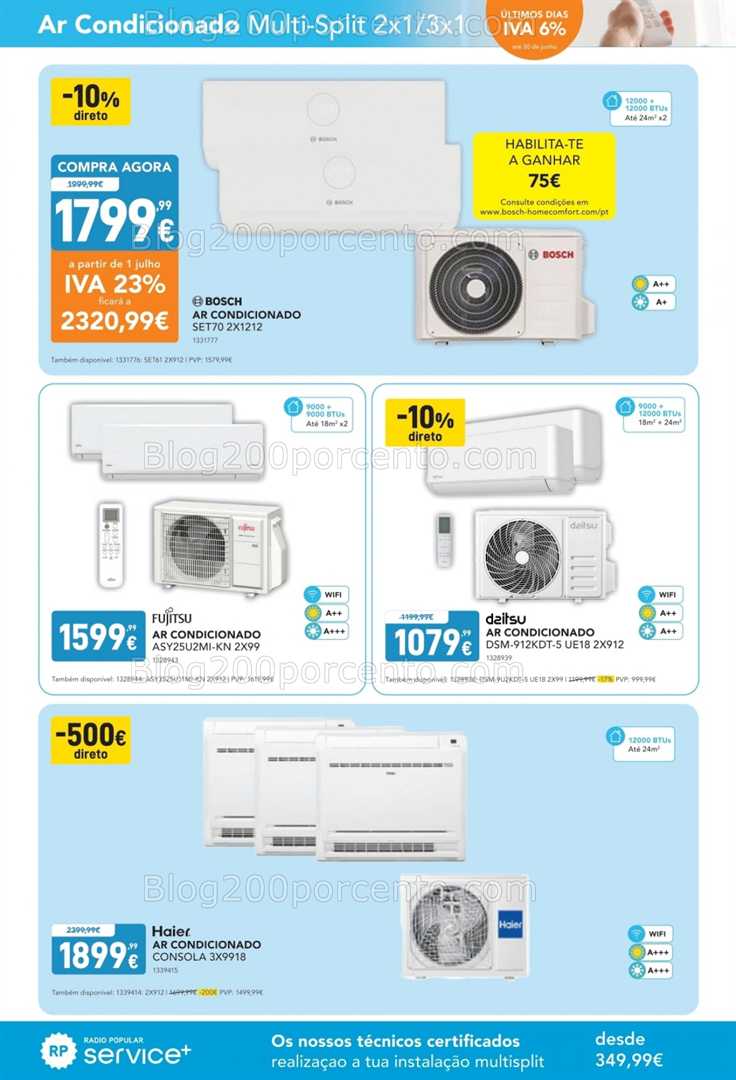 Antevisão Folheto RADIO POPULAR Ar Condicionado e Energias Renováveis - 3 a 30 junho all
