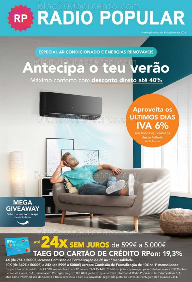 Antevisão Folheto RADIO POPULAR Ar Condicionado e Energias Renováveis - 3 a 30 junho all