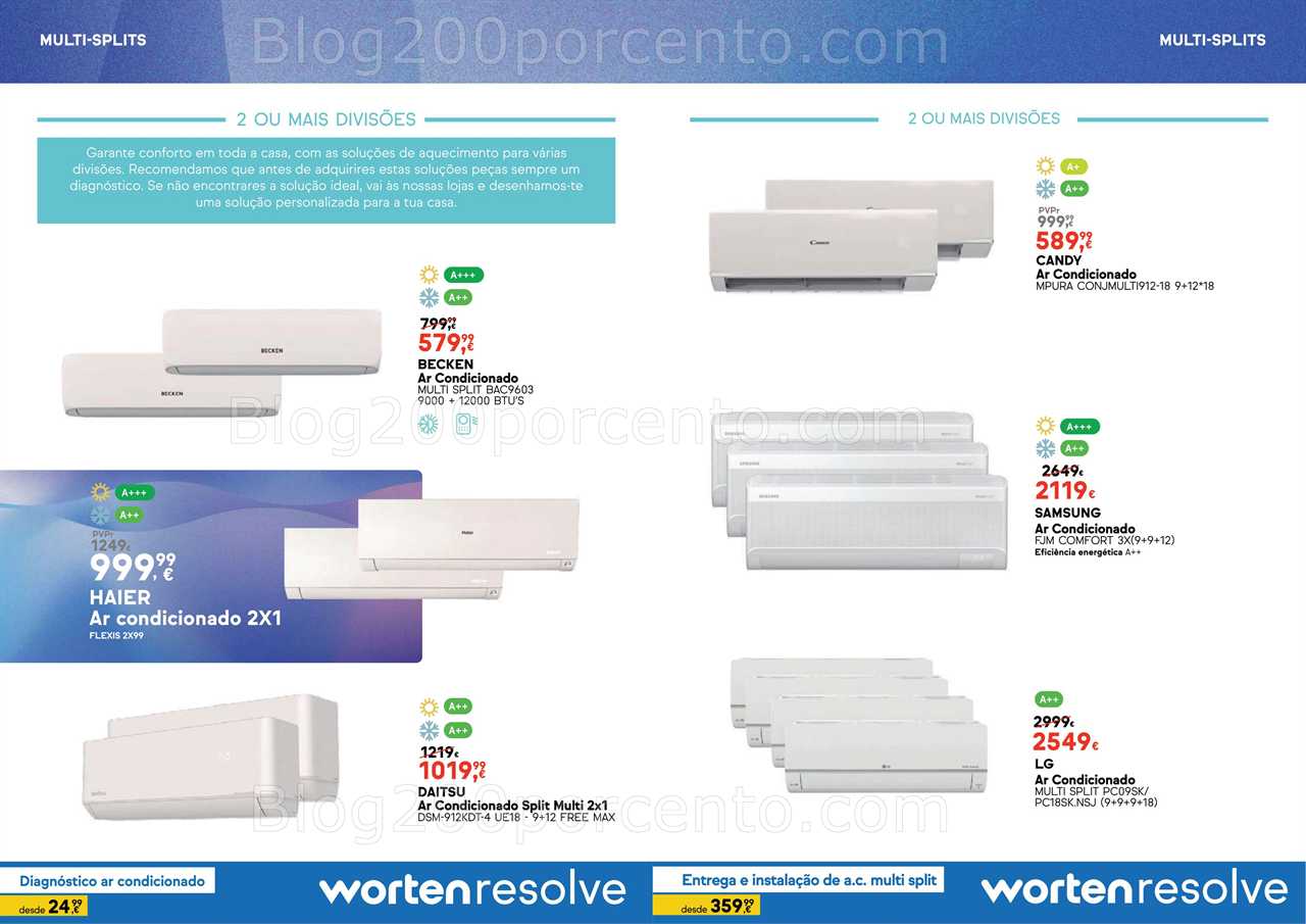 Antevisão Folheto WORTEN Ar Condicionado Promoções de 3 a 30 junho all