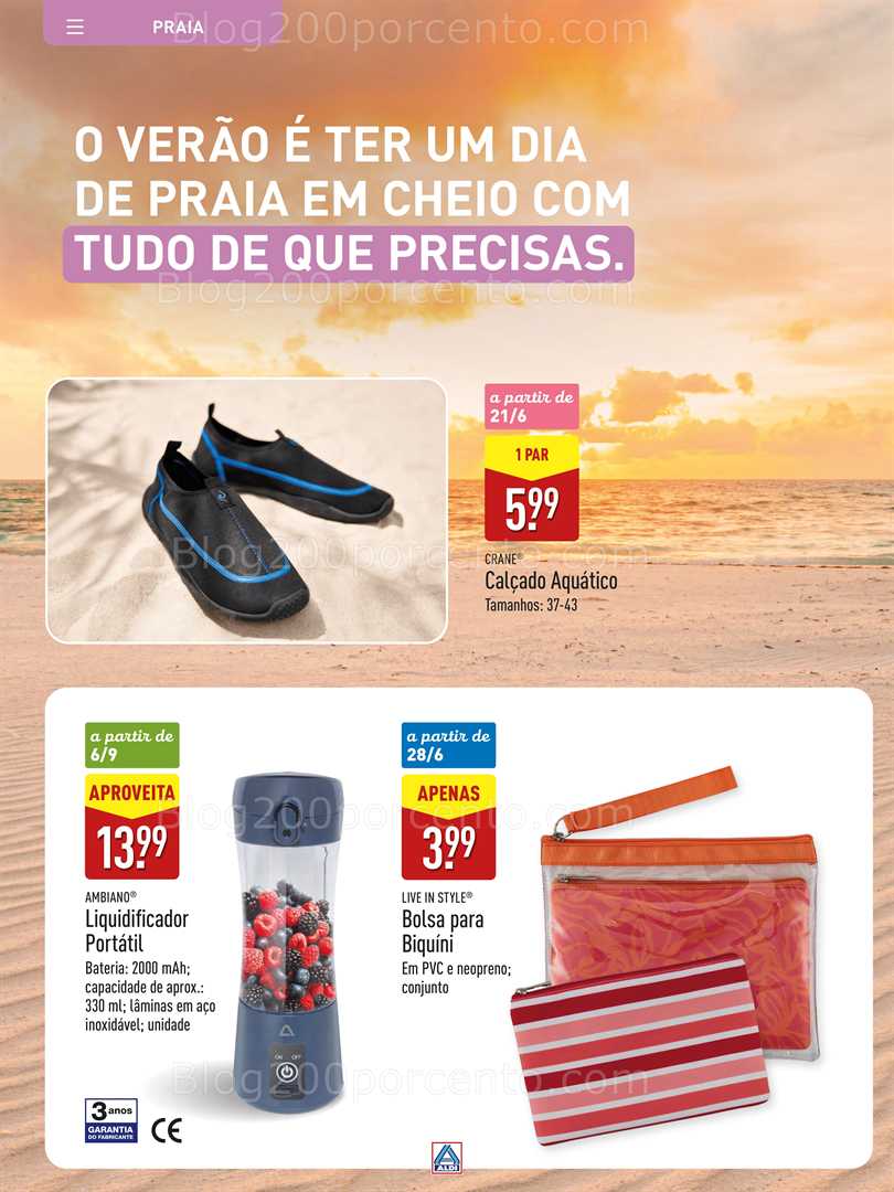 Antevisão Folheto ALDI Especial Verão Promoções a partir de 6 junho all