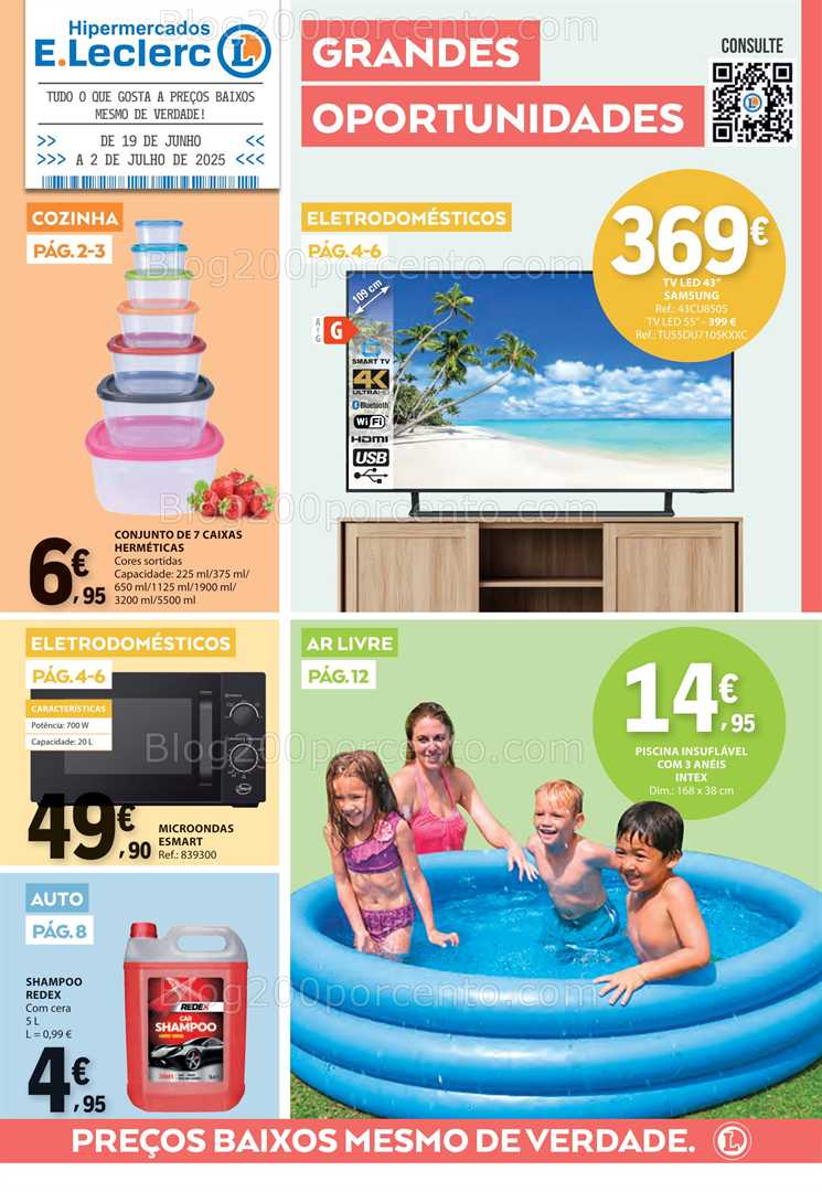 Antevisão Folheto E-LECLERC Bazar Promoções de 19 junho a 2 julho all