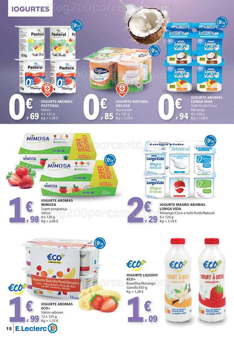 Antevisão Folheto E-LECLERC Gelados, Bebidas e Iogurtes - 17 a 29 junho all