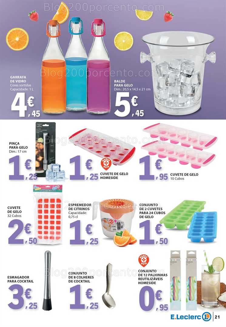 Antevisão Folheto E-LECLERC Gelados, Bebidas e Iogurtes - 17 a 29 junho all