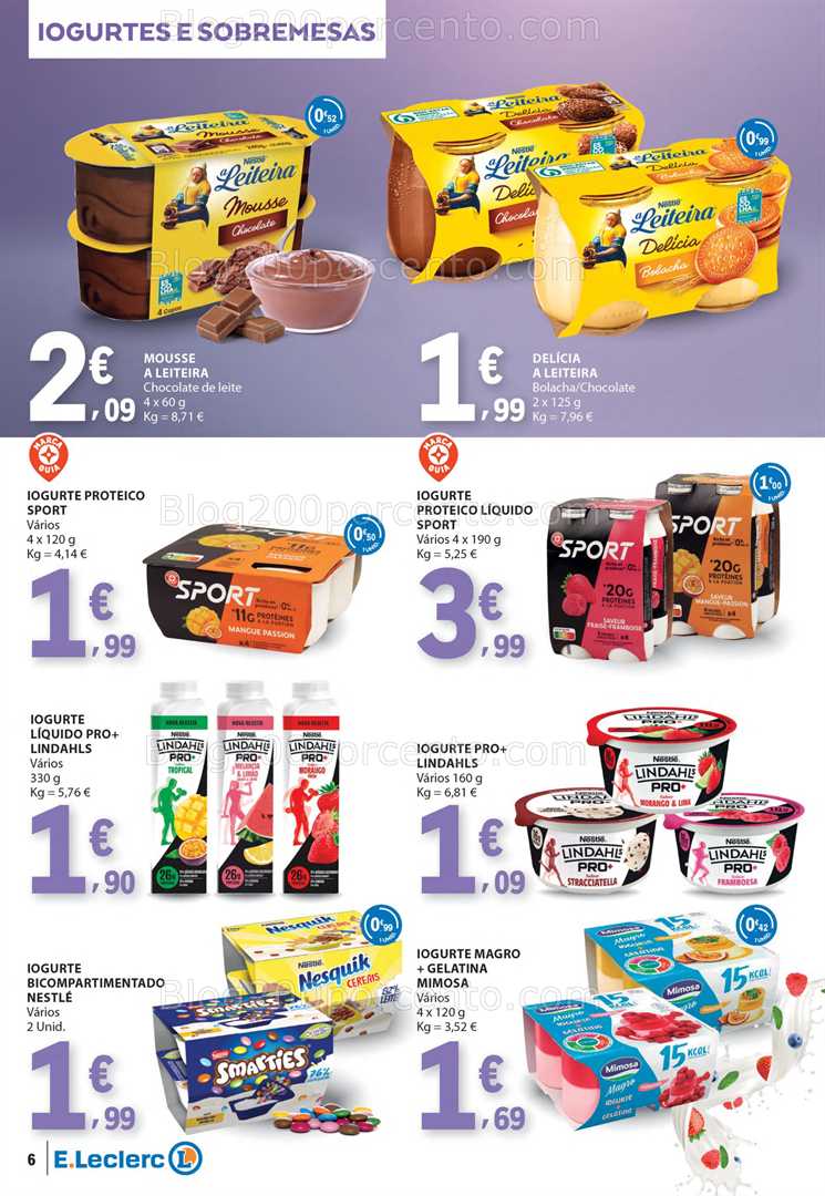 Antevisão Folheto E-LECLERC Gelados, Bebidas e Iogurtes - 17 a 29 junho all