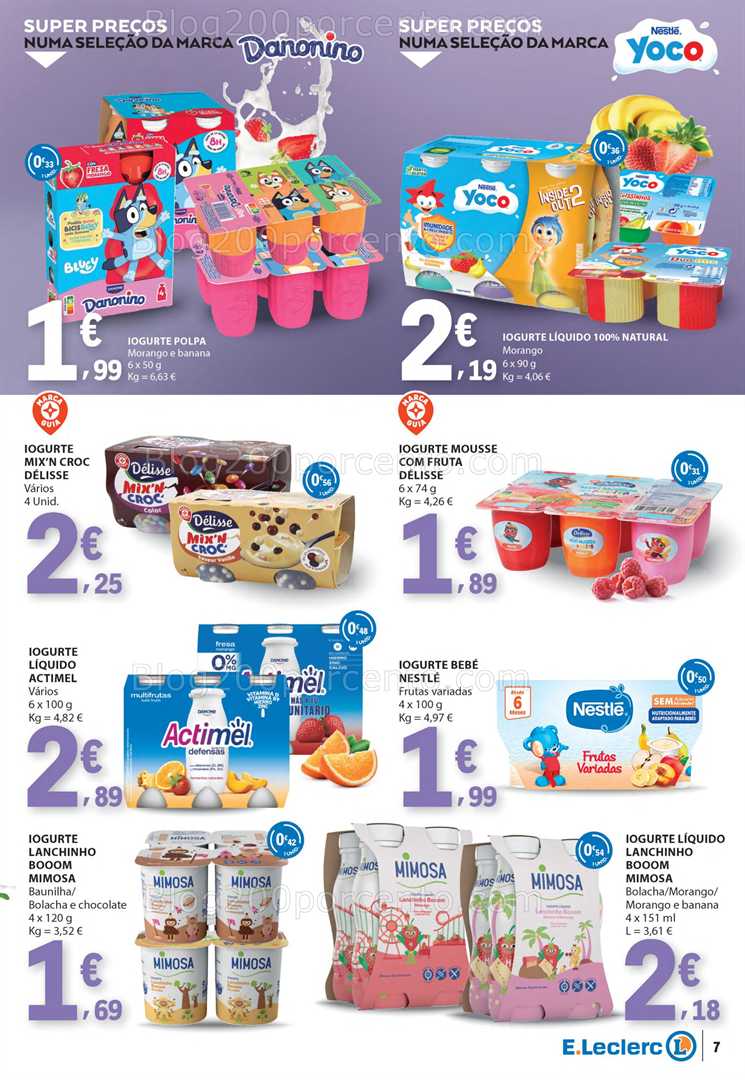 Antevisão Folheto E-LECLERC Gelados, Bebidas e Iogurtes - 17 a 29 junho all