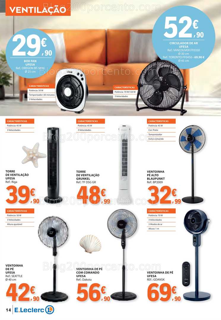 Antevisão Folheto E-LELCERC Especial Praia e Verão Promoções de 10 a 29 junho ventilação