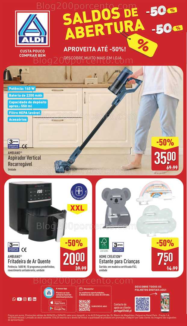 Antevisão Folheto ALDI Saldos de Abertura Promoções de 5 a 10 junho saldos