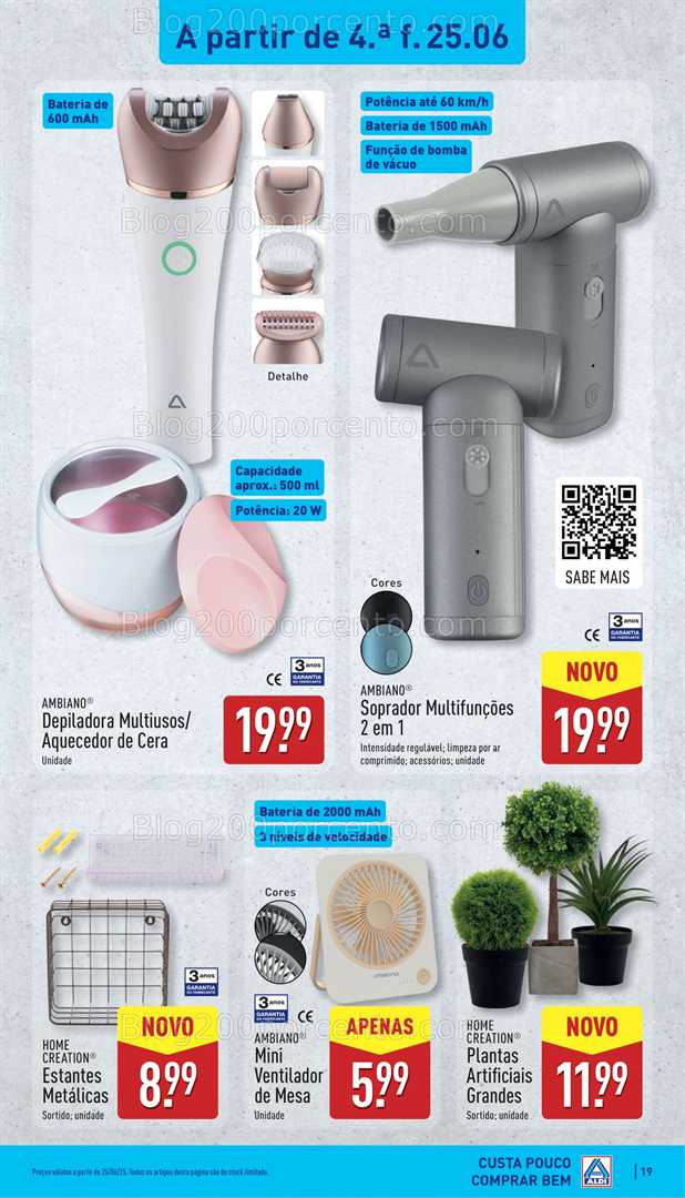 Antevisão Folheto ALDI Bazar Promoções de 25 a 29 junho bazar