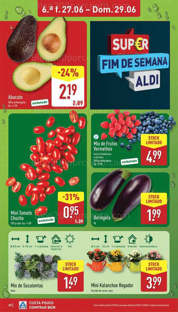 Antevisão Folheto ALDI Promoções Fim de Semana - 27 a 29 junho fim de semana