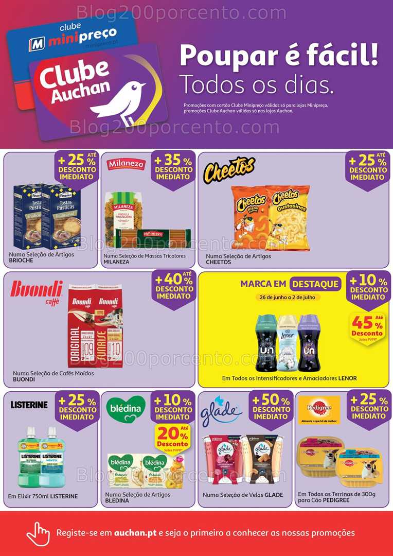 Antevisão Folheto AUCHAN - MINIPREÇO Promoções de 26 junho a 2 julho all