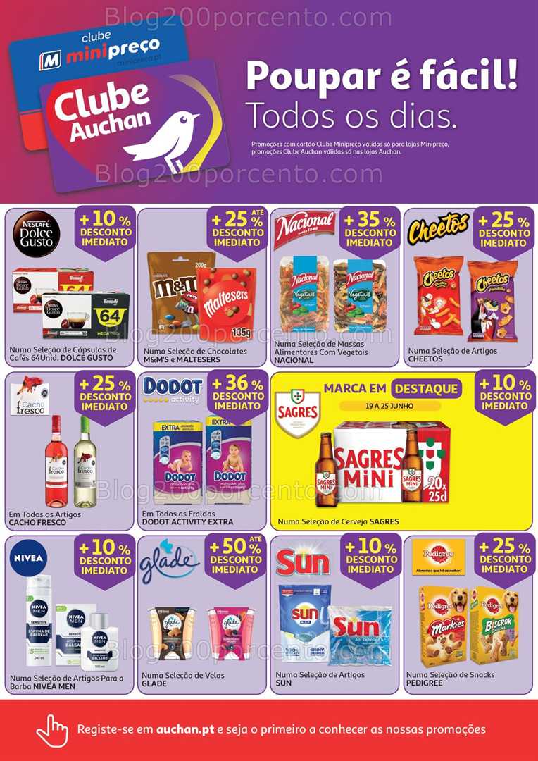 Antevisão Folheto AUCHAN - MINIPREÇO Promoções de 19 a 25 junho all