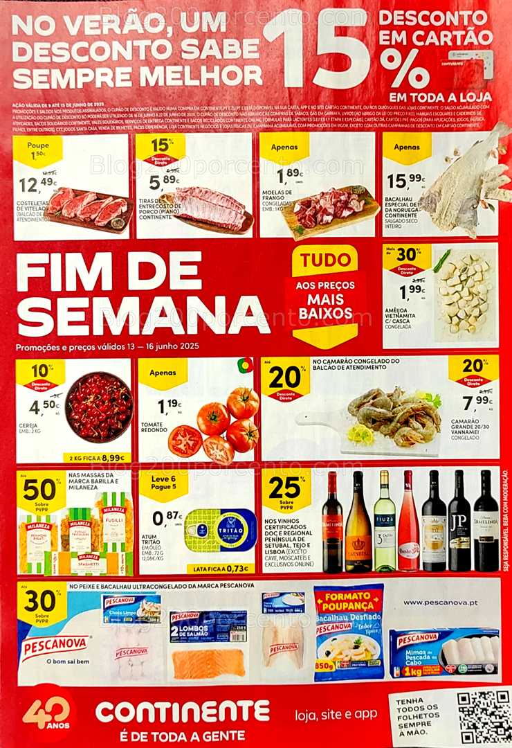 Antevisão Folheto CONTINENTE Promoções Fim de Semana - 13 a 16 junho all