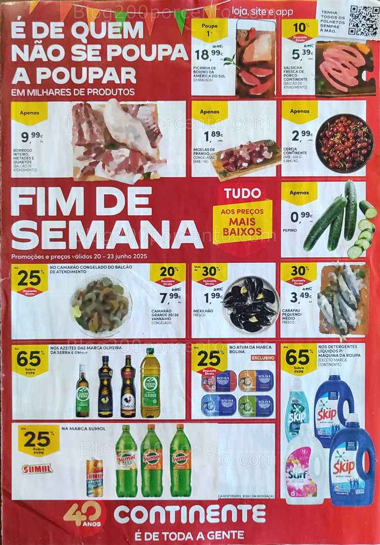 Antevisão Folheto CONTINENTE Promoções Fim de Semana - 20 a 23 junho all