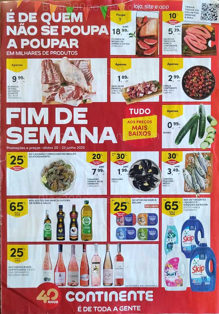 Antevisão Folheto CONTINENTE Promoções Fim de Semana - 20 a 23 junho all
