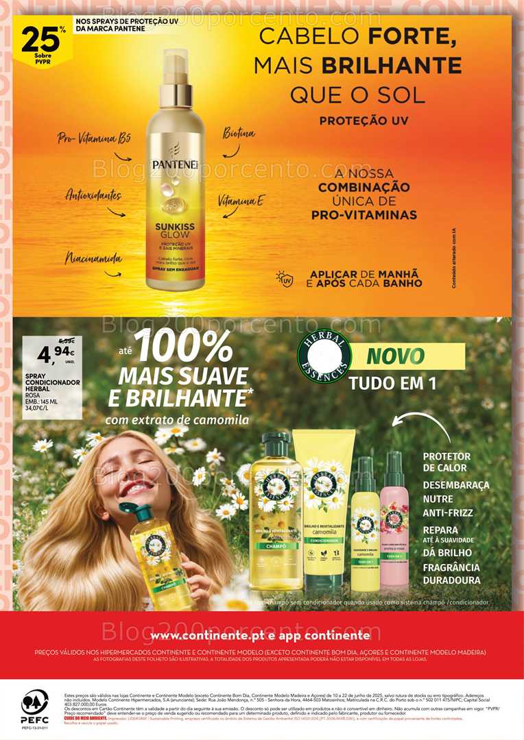 Antevisão Folheto CONTINENTE Beleza e Cabelo Promoções de 10 a 22 junho