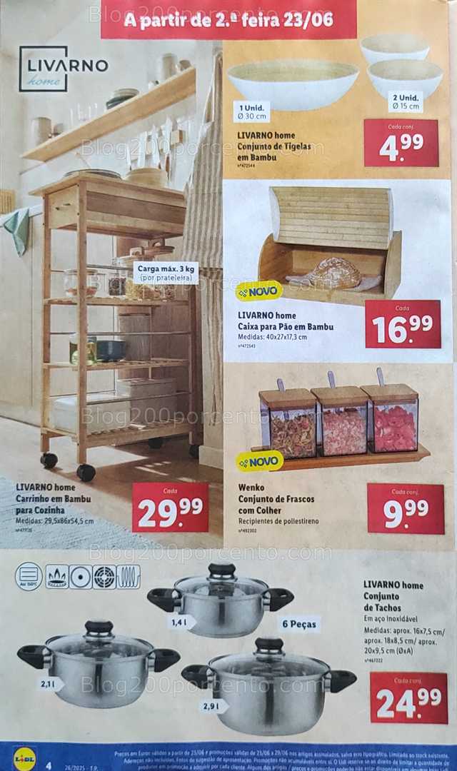 Antevisão Folheto LIDL Promoções de 23 a 29 junho livarno