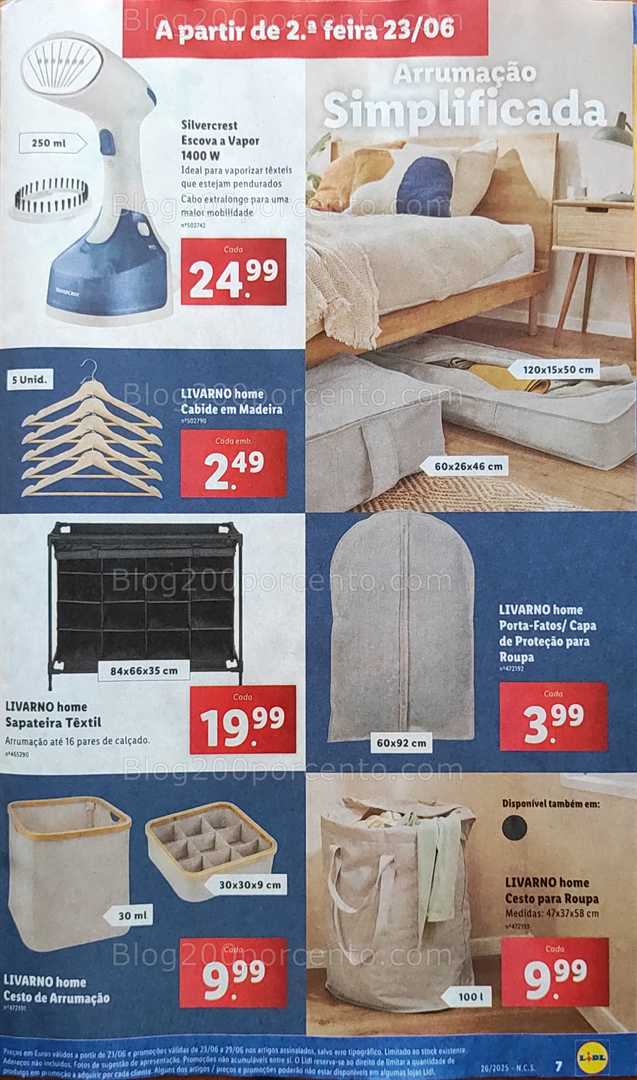 Antevisão Folheto LIDL Promoções de 23 a 29 junho livarno