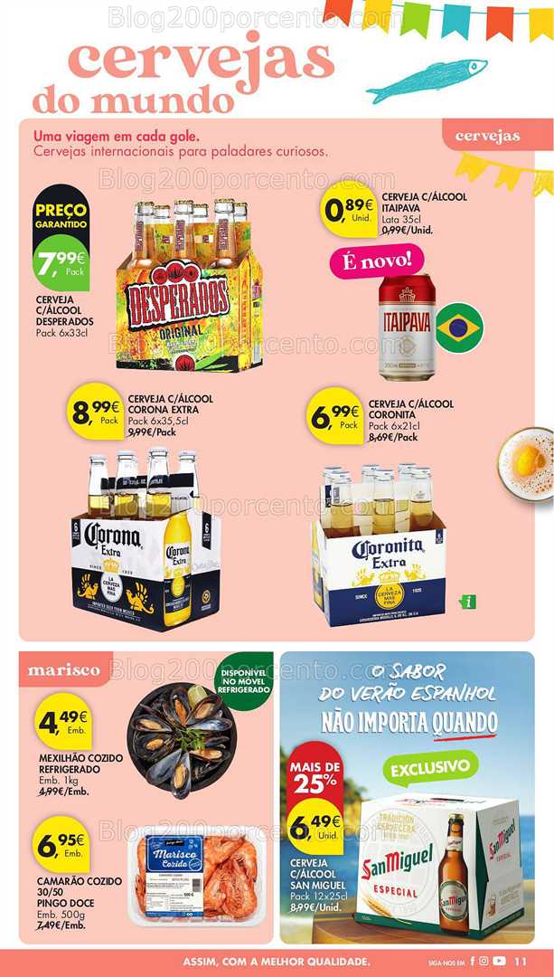 Antevisão Folheto PINGO DOCE Bebidas e Aperitivos Verão Promoções de 10 a 30 junho all