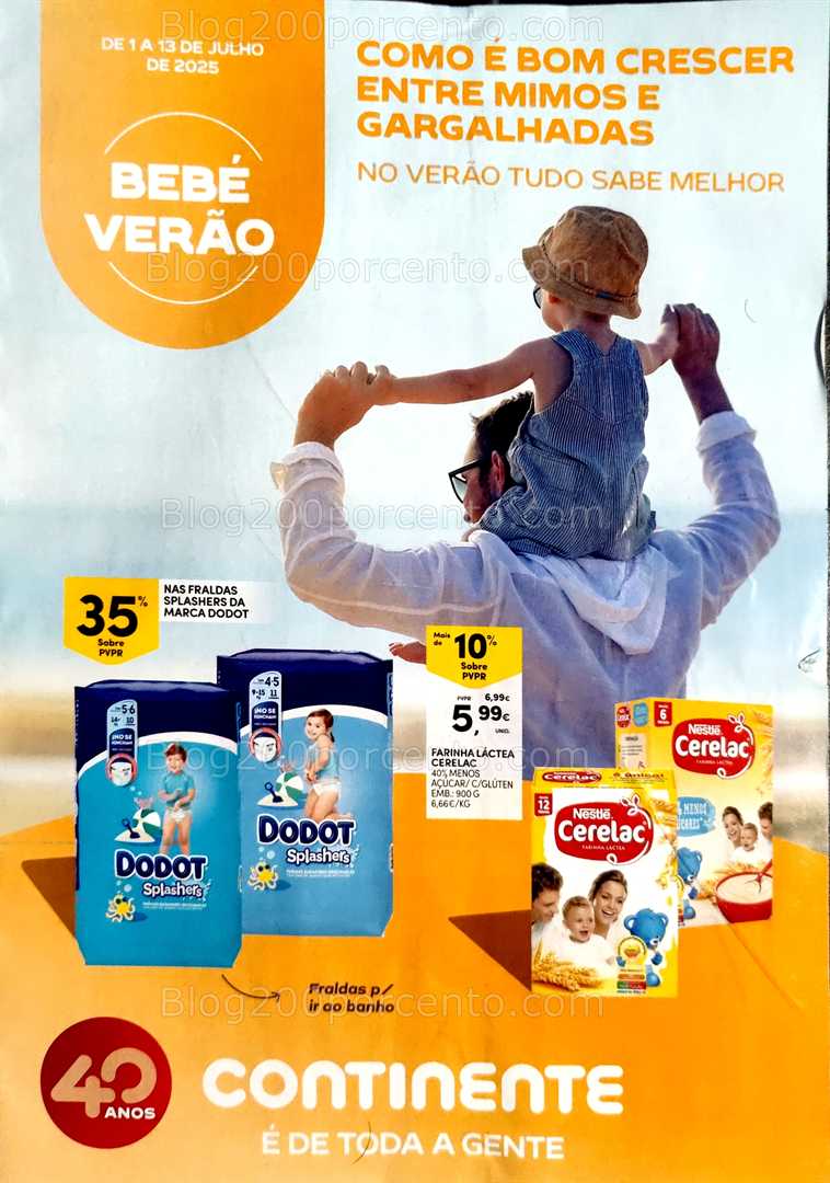 Antevisão Folheto CONTINENTE Bebé Verão Promoções de 1 a 13 julho all